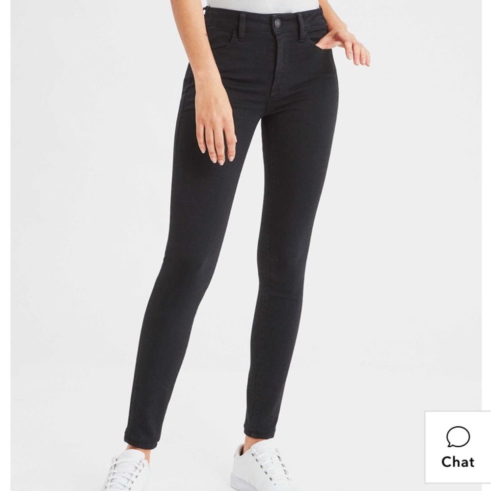 black high waisted ae skinny jeans